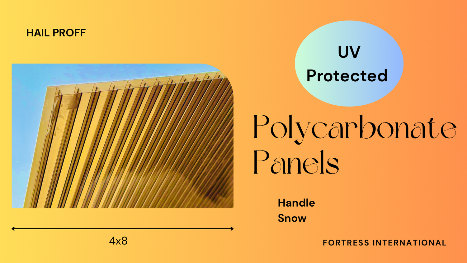 Polycarbonate panel for greenhouse and outdoor projectS