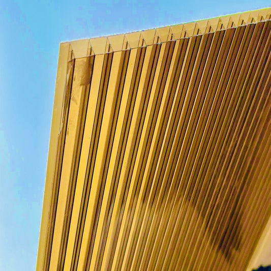 Smoke tinted bronze polycarbonate panel for greenhouse roofing